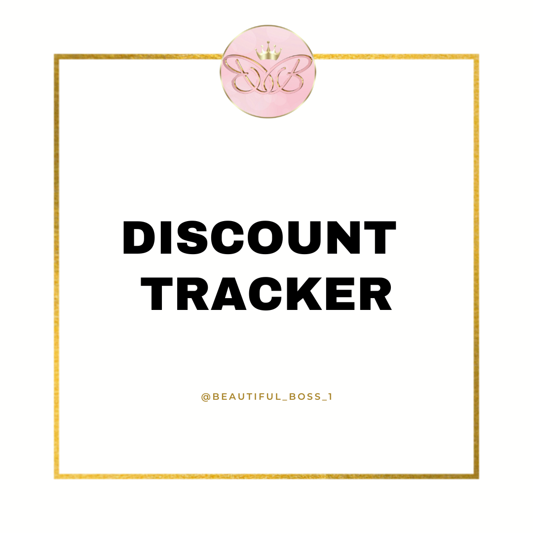 Discount Tracker - Instant Download Template